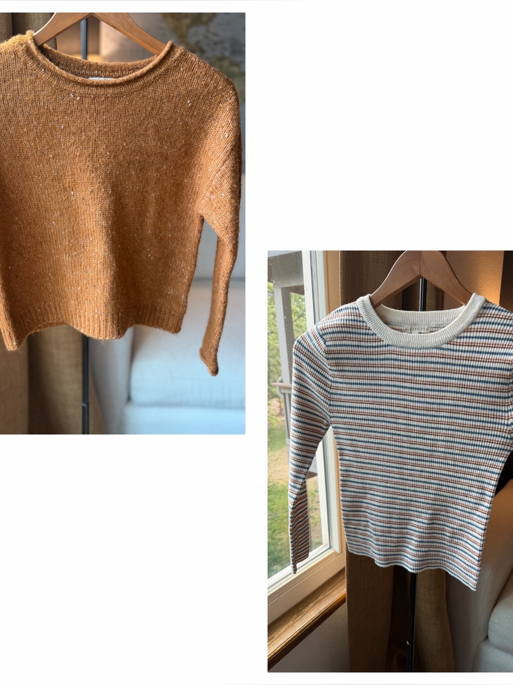 Copper Key Cropped Roll Neck Sweater  & Coordinating Copper key ribbed top